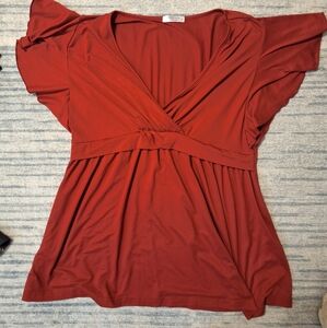 3 For $21 Red V-Neck Wrap Maternity Top XL